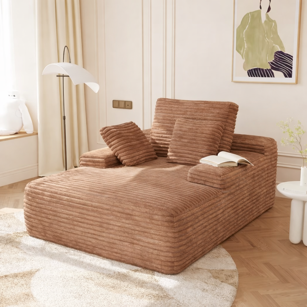 Sofá-Cama Velvet de Algodão, Super Confortável e Abre Sozinho + BRINDE: Manta de Pelúcia